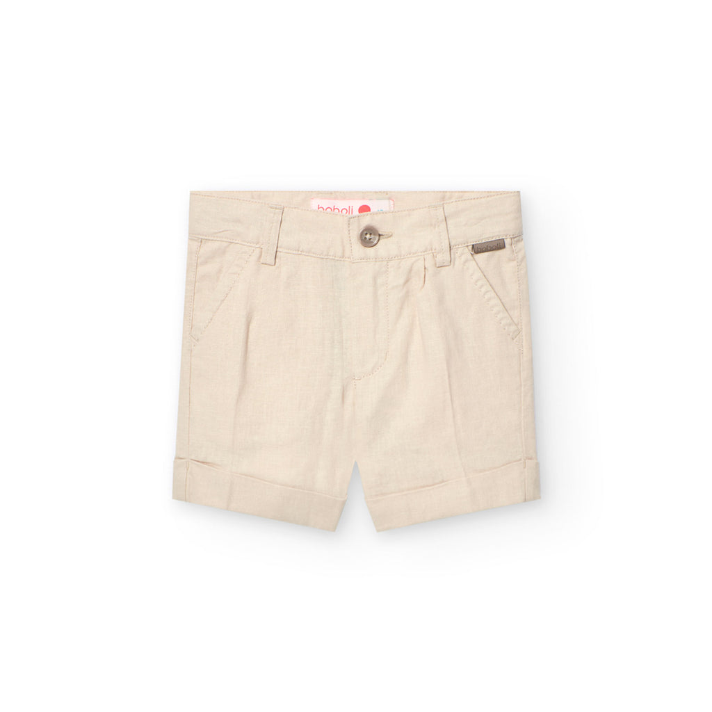 Boboli Neutral Linen Bermuda Shorts