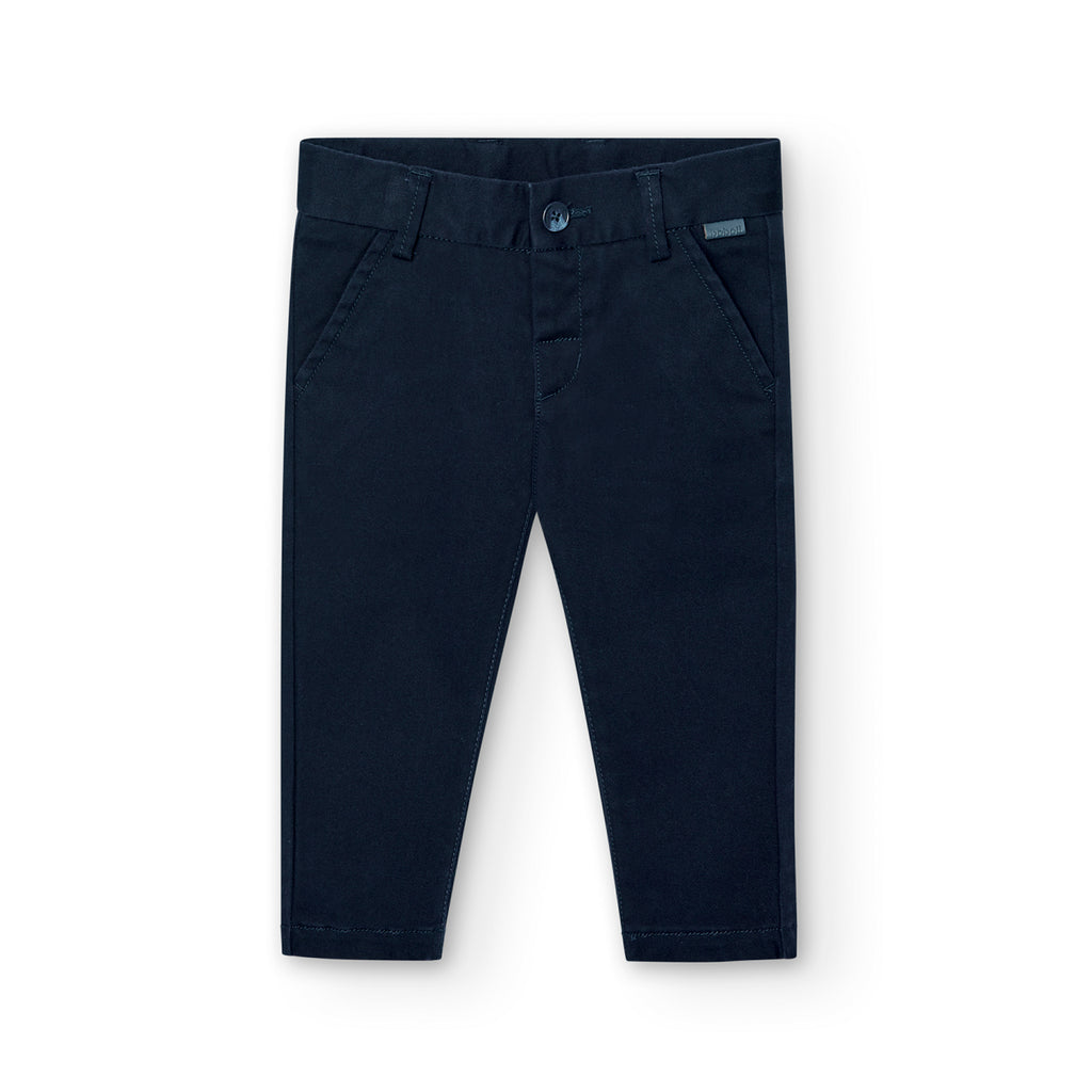 Boboli Navy Satin Chino Trouser