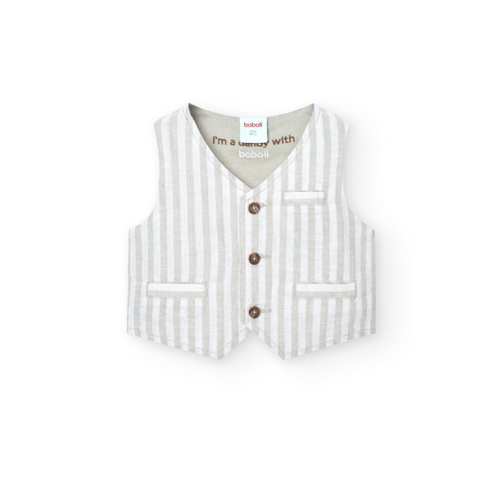 Boboli Linen Striped Waist Coat