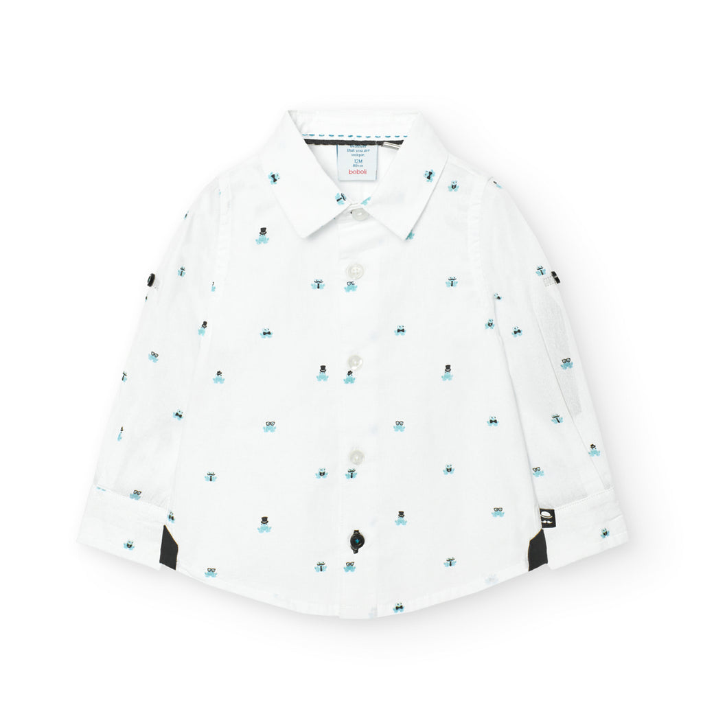 Boboli White Shirt with Frog Print Detail