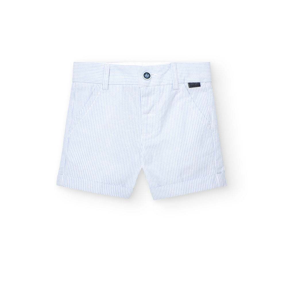 Boboli Blue & White Striped Bermuda Shorts