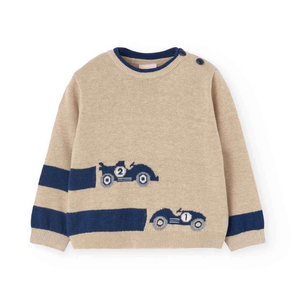 Boboli Race Car Knit Jumper