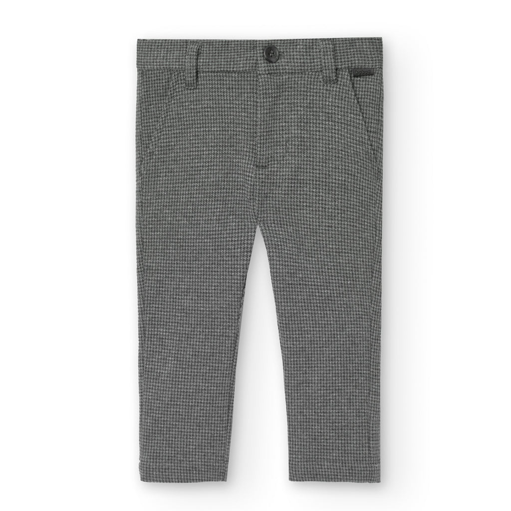 Boboli Grey Dogtooth Print Trouser