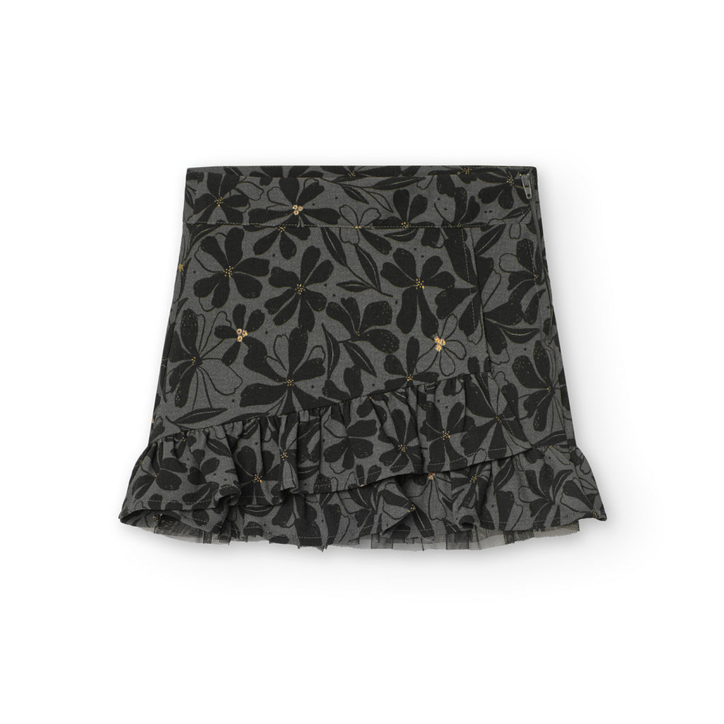 Boboli Black Floral Skirt