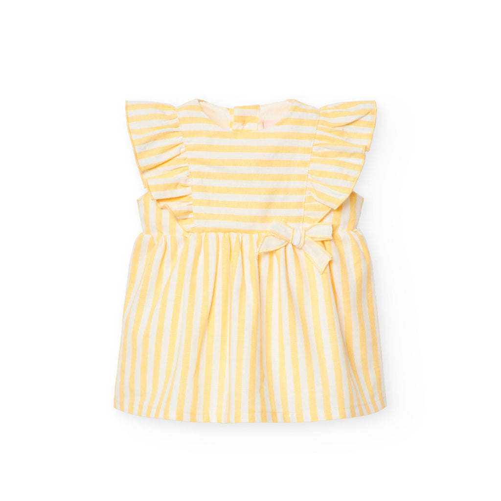 Boboli Linen Striped Dress