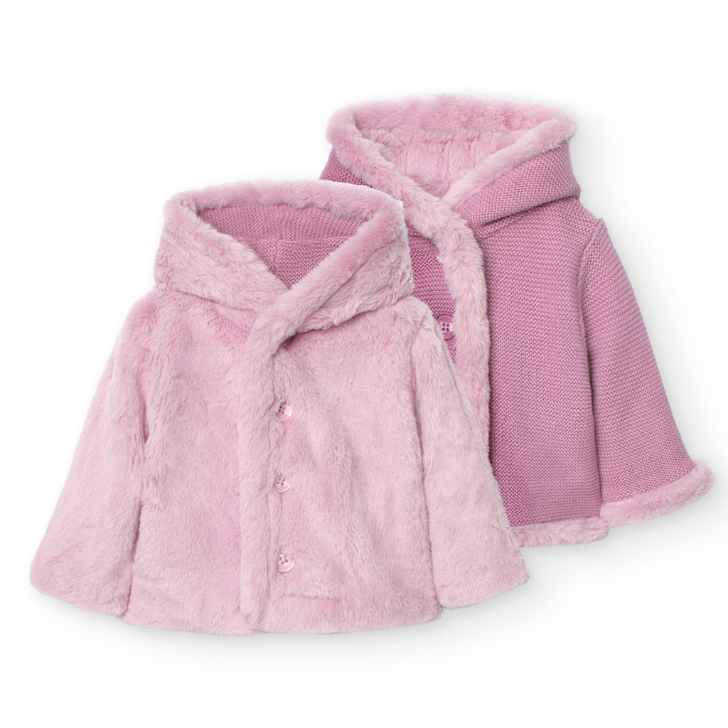 Boboli Pink Reversible Knit Jacket