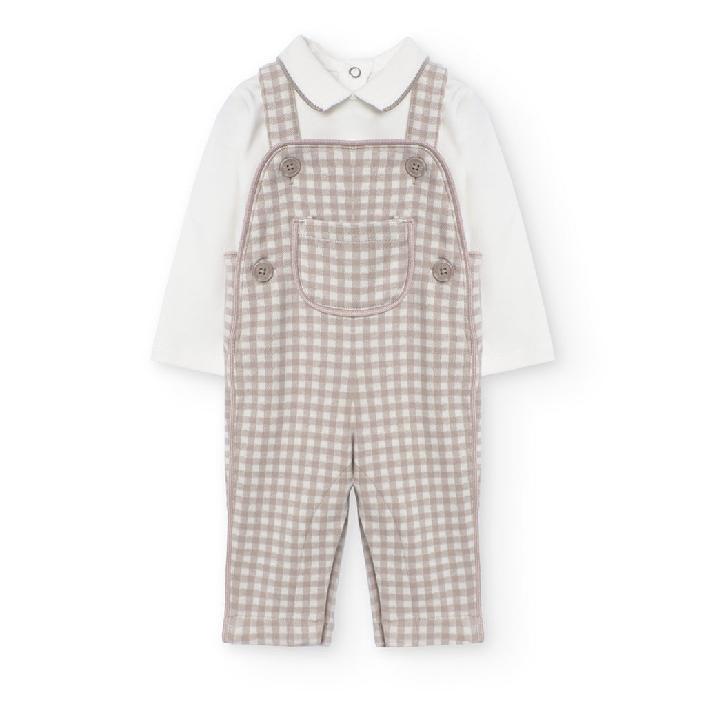 Boboli Check Dungaree Set