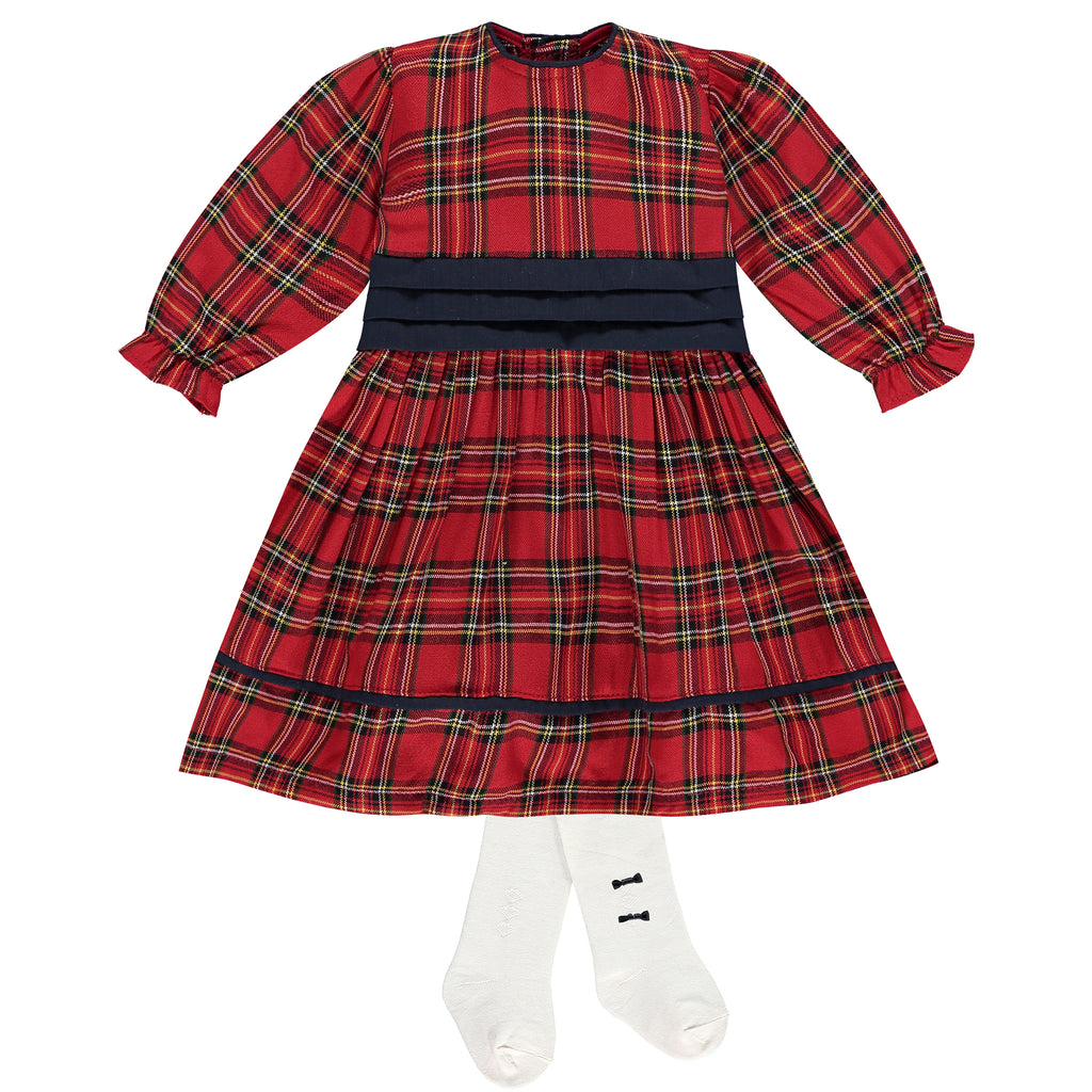 Emile et Rose Carlina Tartan Dress & Tights Set