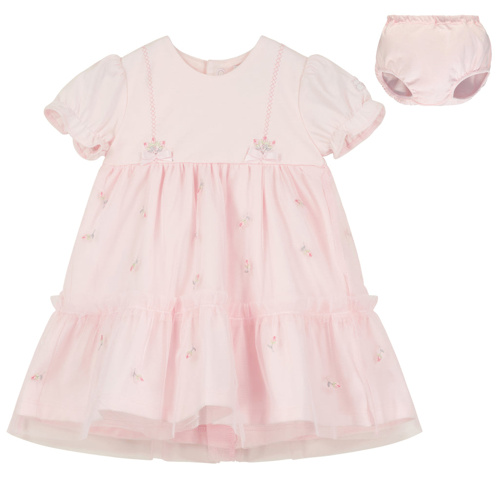 Emile et Rose Pink Tulle Rose Bud Dress & Pans