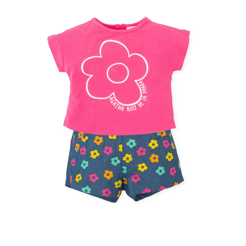 Agatha Ruiz De La Prada Fuchsia T-Shirt & Floral Shorts