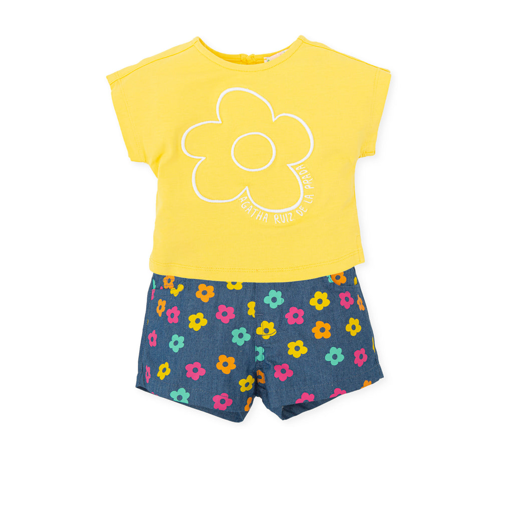 Agatha Ruiz De La Prada Yellow T-Shirt & Floral Shorts