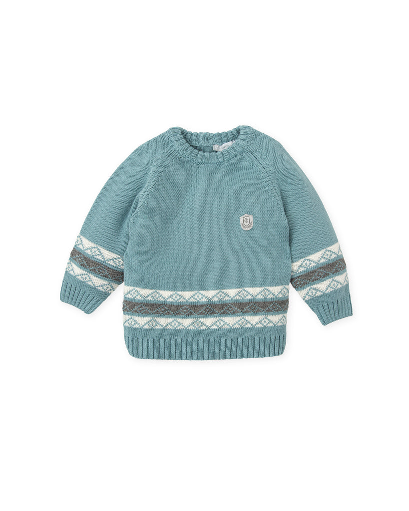 Tutto Piccolo Teal Knit Shirt