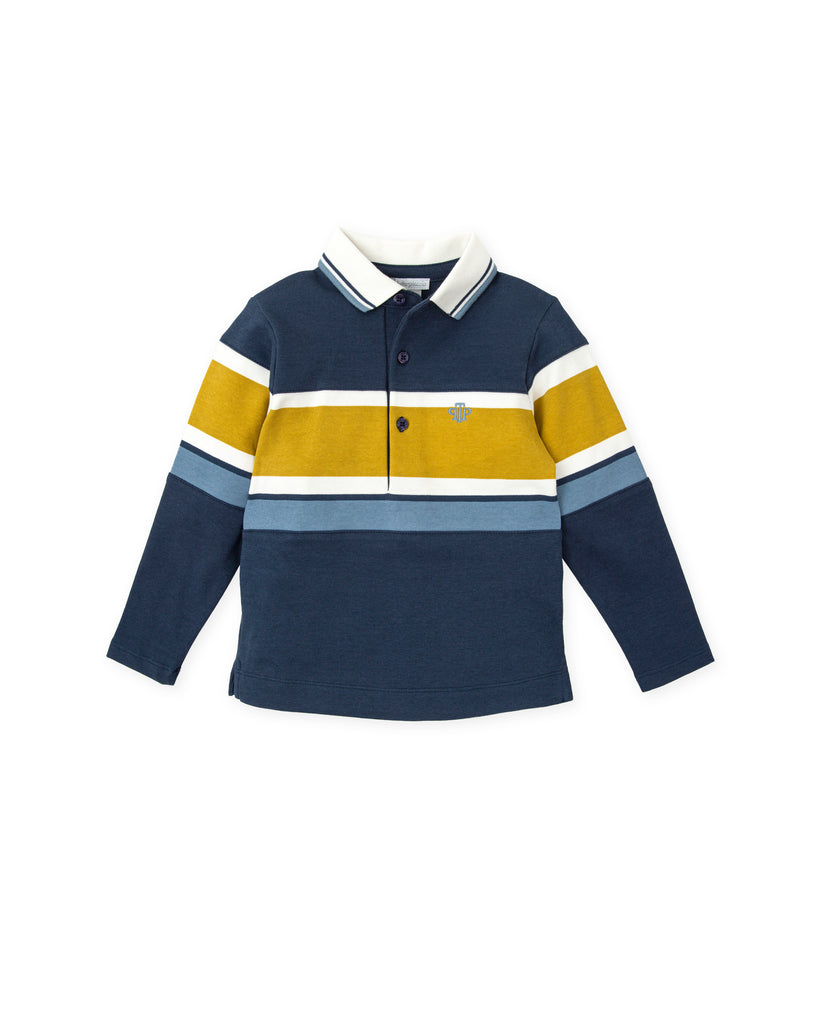 Tutto Piccolo Navy & Mustard Polo Shirt