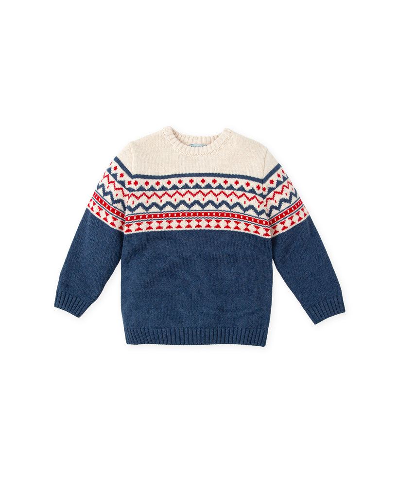 Tutto Piccolo Navy Print Knit Jumper