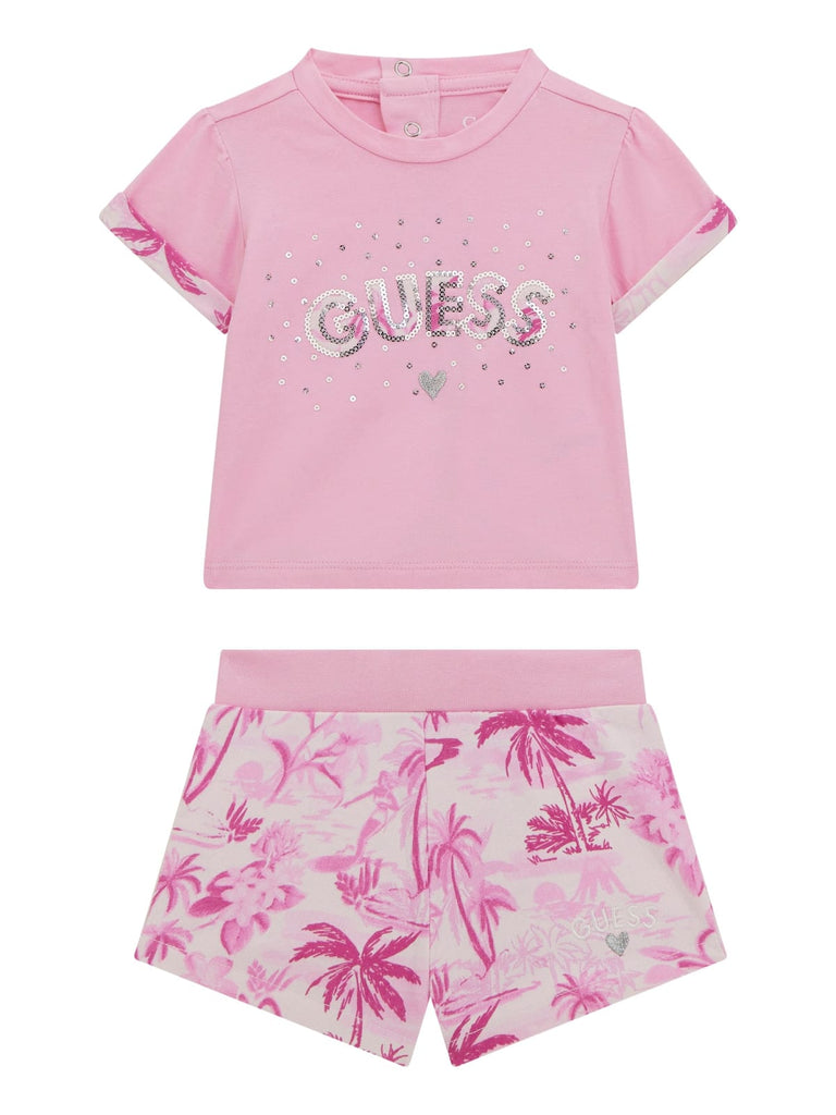 Guess Pink Shorts & T-Shirt Set