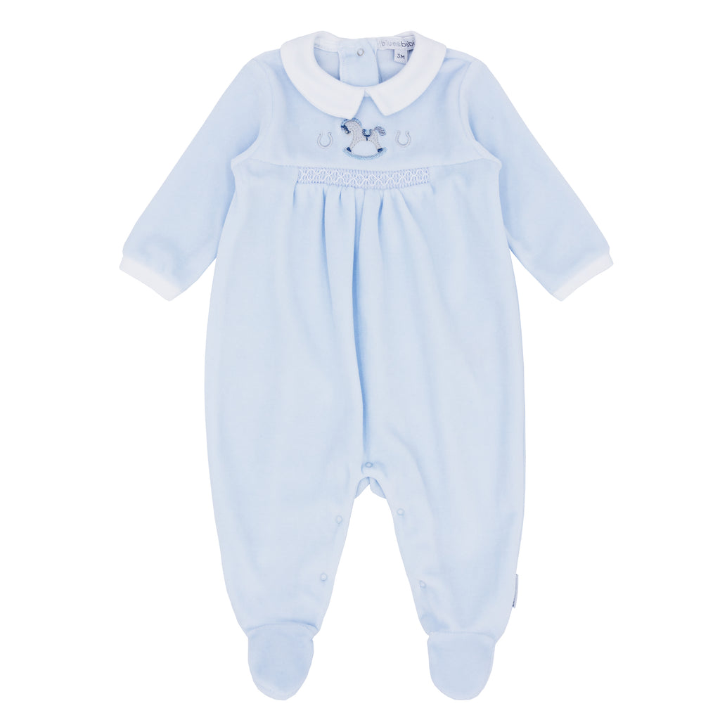 Blues Baby Rocking Horse Embroidered Babygrow