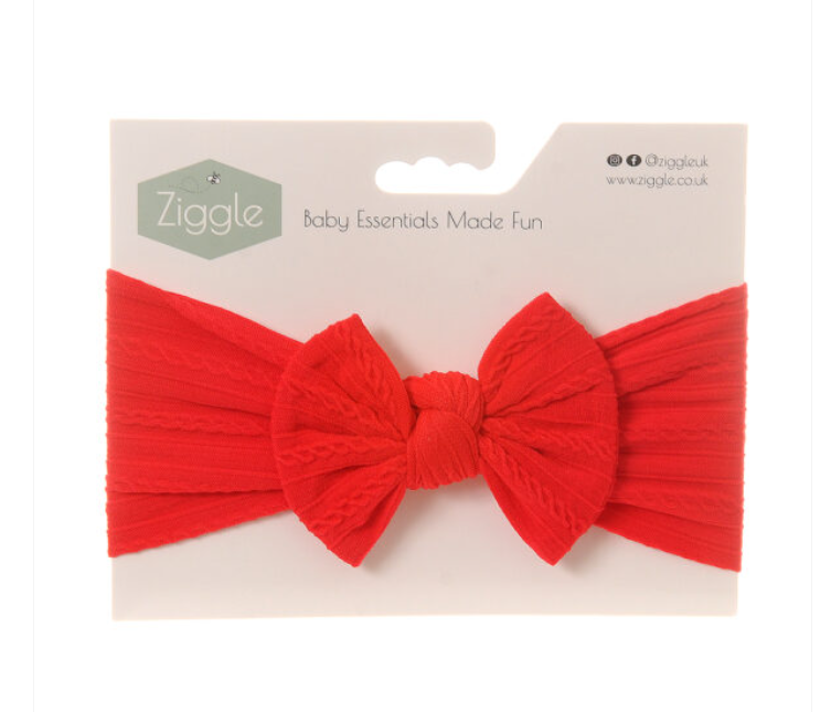 Ziggle Red Top Bow Turban Headband