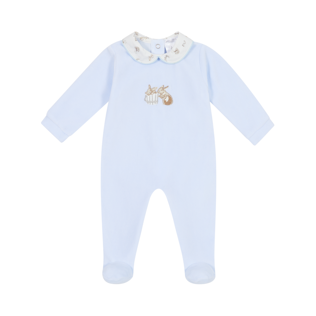 Deolinda Velour Blue Babygrow