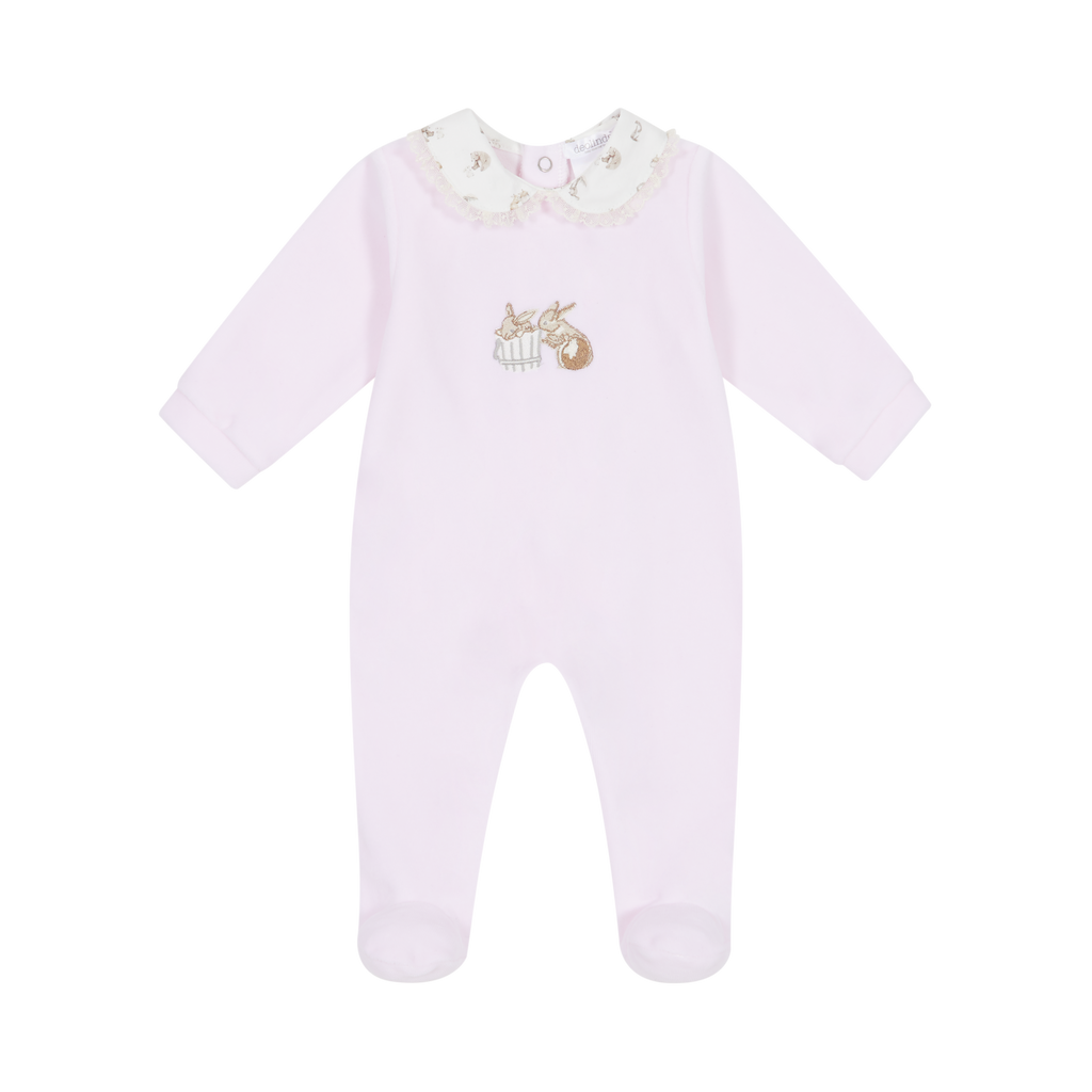 Deolinda Velour Pink Babygrow