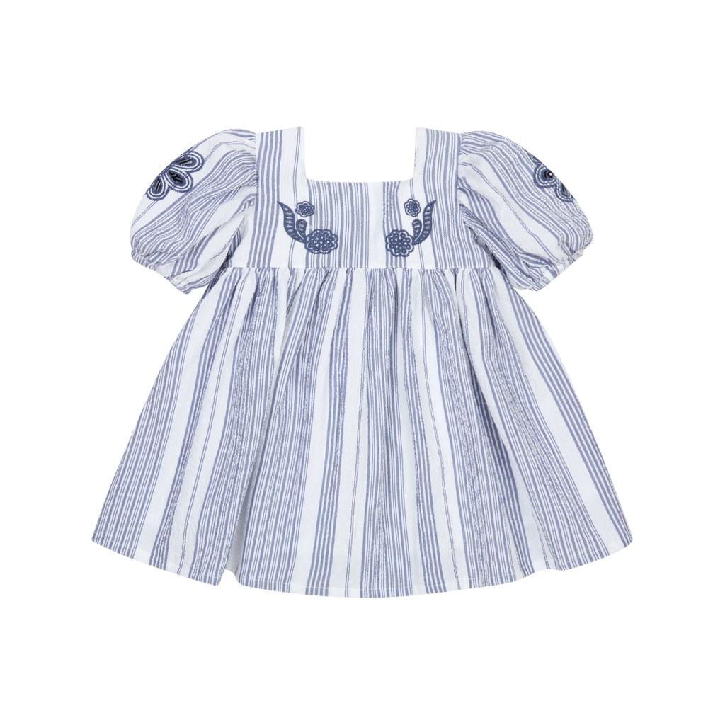 Deolinda Blue Striped Smock Dress