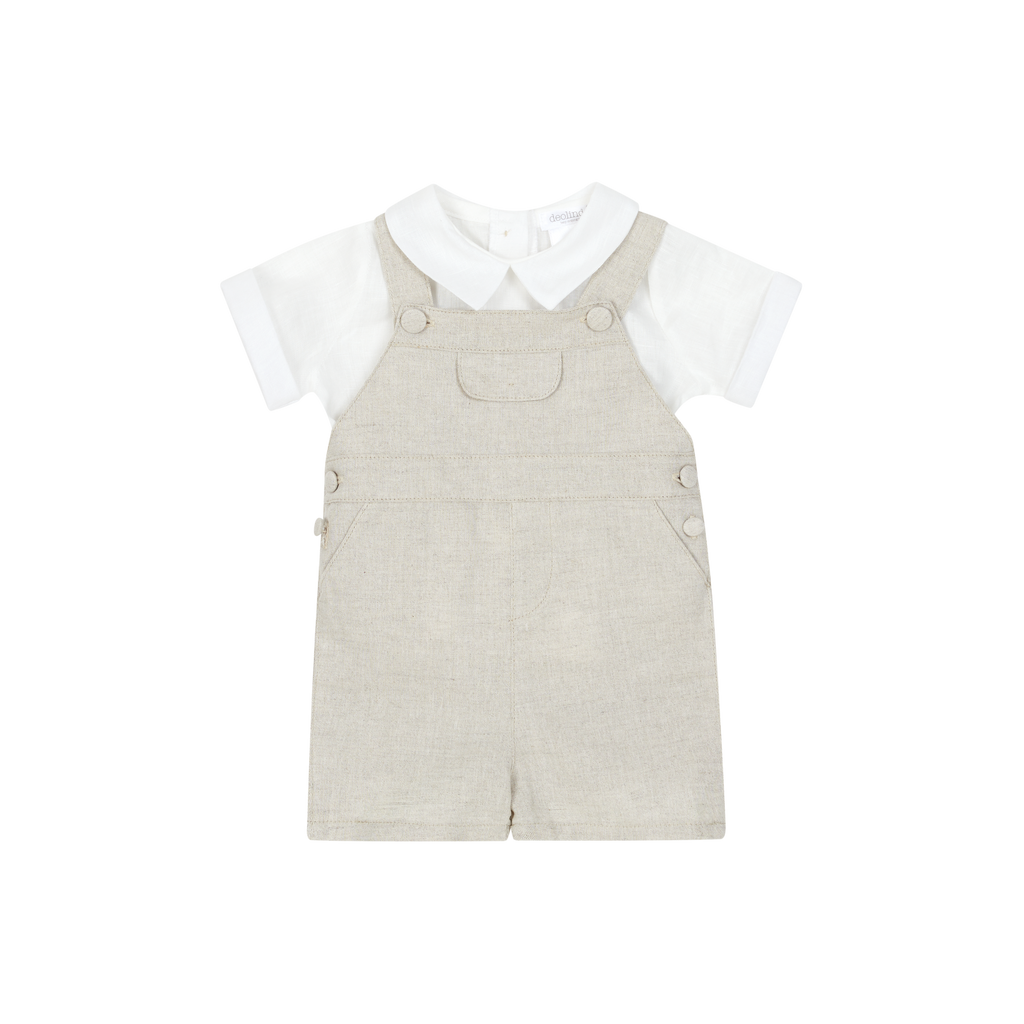 Deolinda Linen Dungarees & Shirt Set