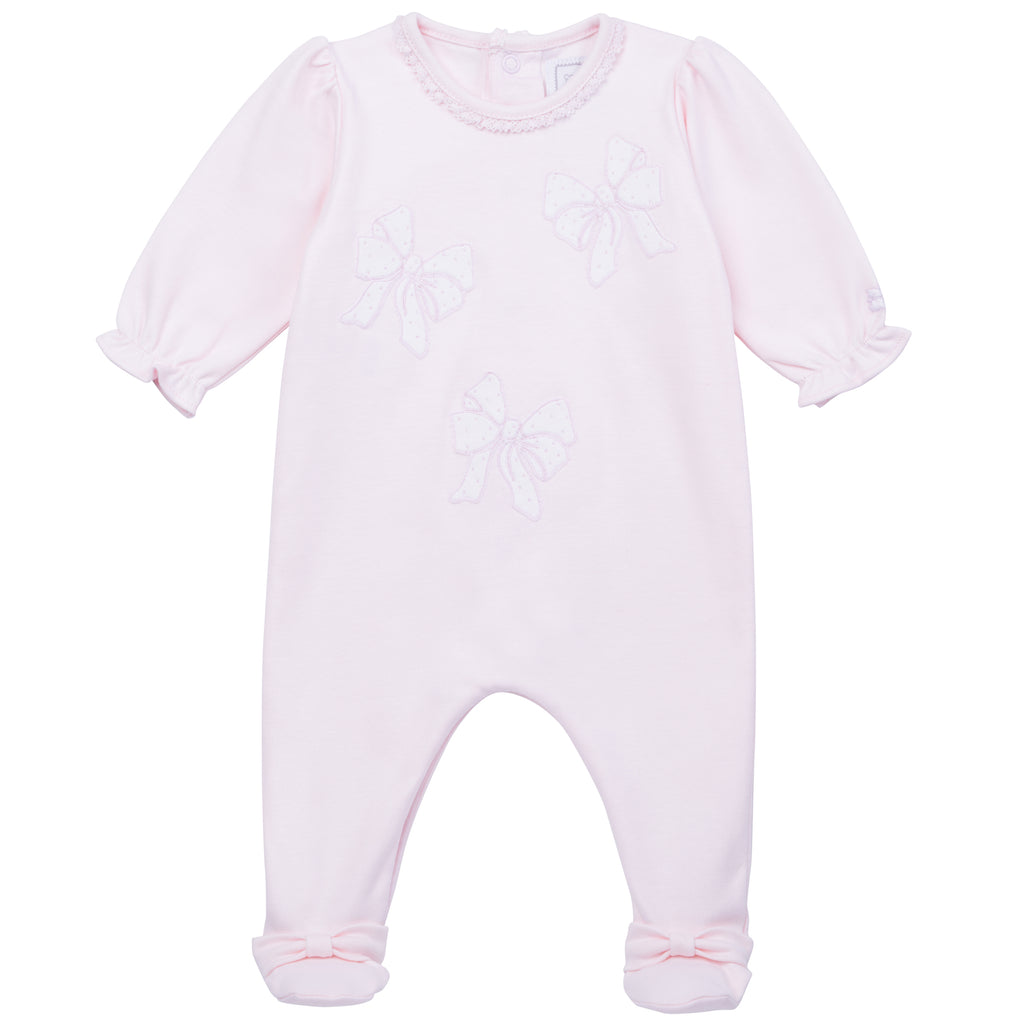 Emile et Rose Hope Pink Bow Detail Babygrow