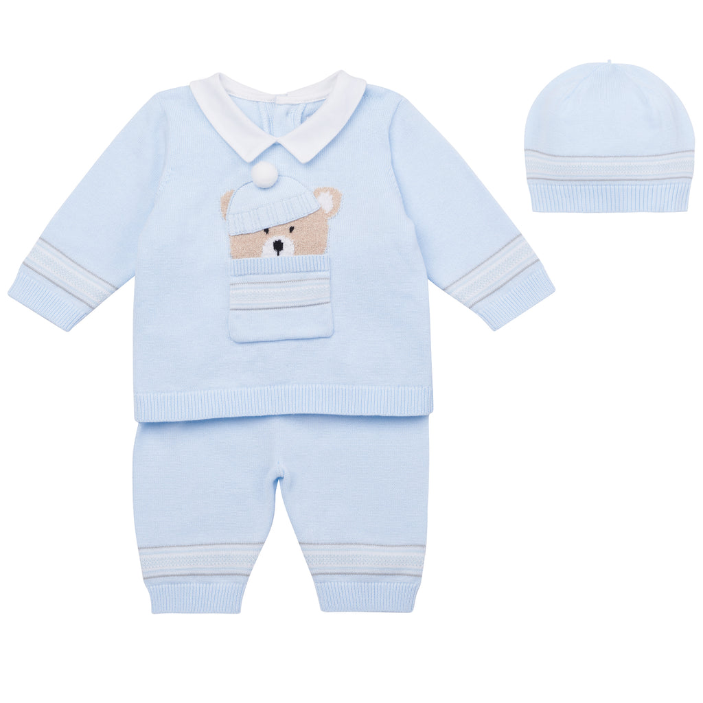 Emile et Rose Hudson Blue Knit Two Piece Set