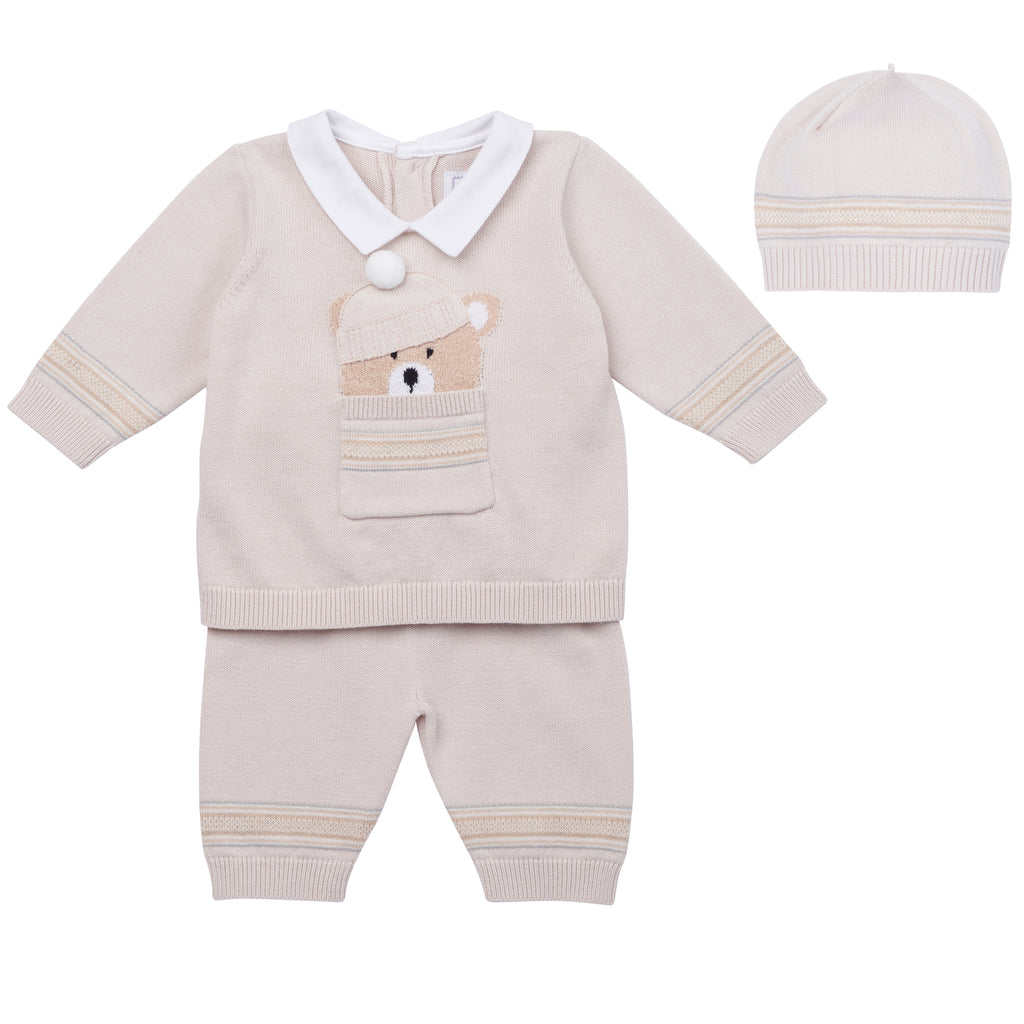 Emile et Rose Hudson Beige Knit Two Piece Set