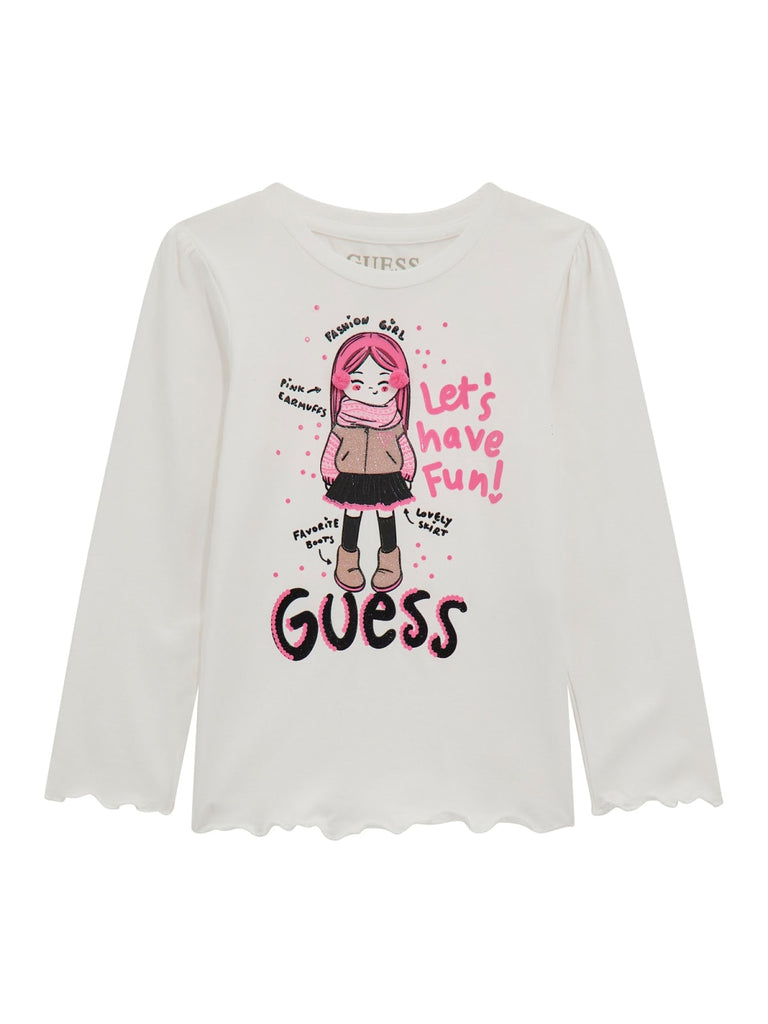 Guess Fashion Girl Print Long Sleeve Top