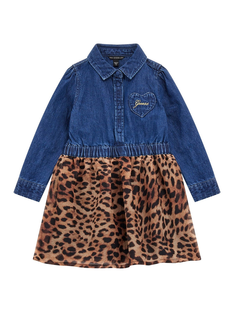 Guess Denim Leopard Print Dress