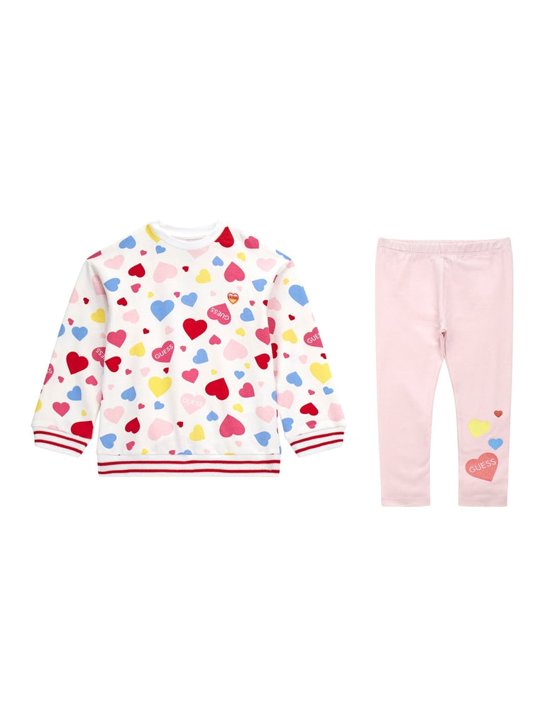 Guess Heart Print Sweatshirt & Leggings Set