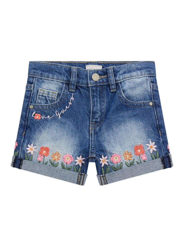 Guess Floral Embroidered Denim Shorts