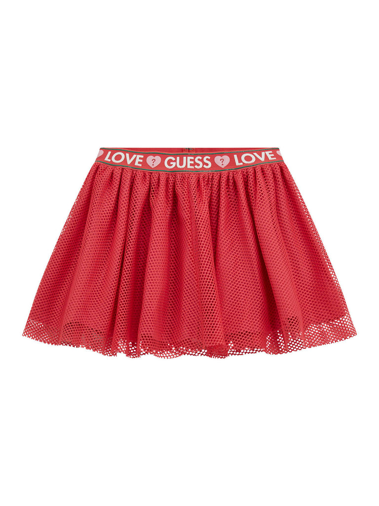 Guess Red Mesh Skirt