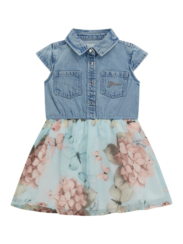 Guess Denim Butterfly Print Dress