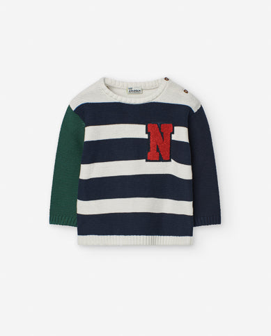 Losan Navy Knit Stripe Jumper