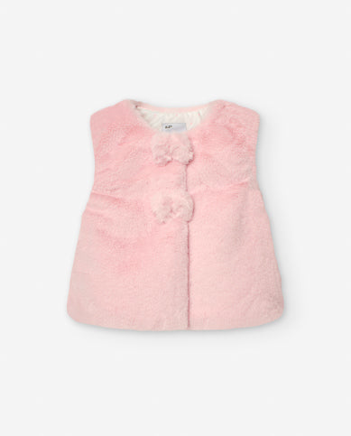 Losan Pink Faux Fur Gilet