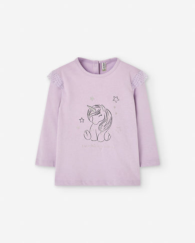 Losan Lilac Unicorn Long Sleeve Top