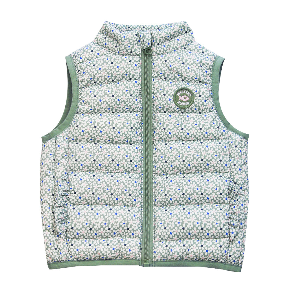 Weekend A La Mer Green & White Floral Gilet