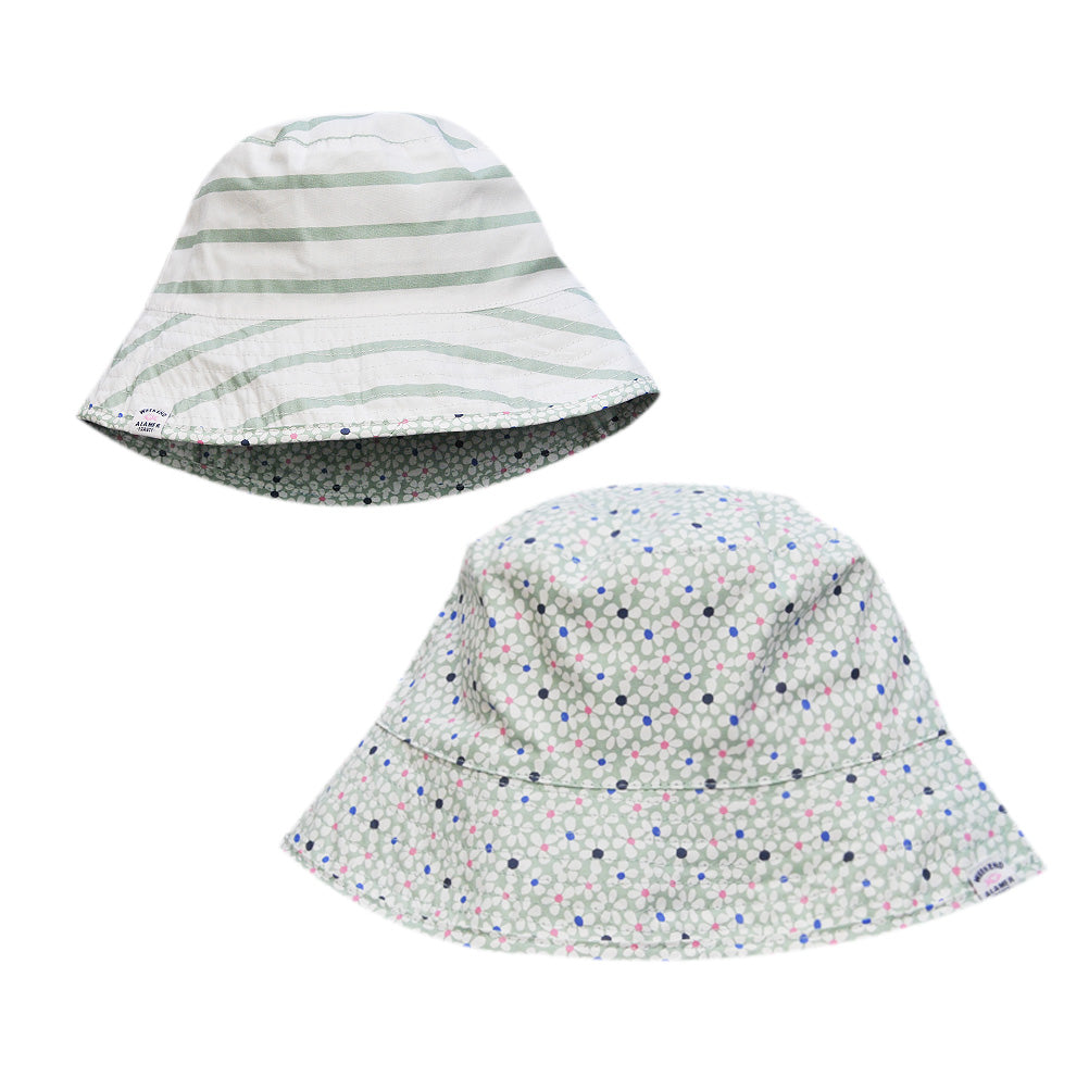 Weekend A La Mer Green Floral Reversible Sun Hat