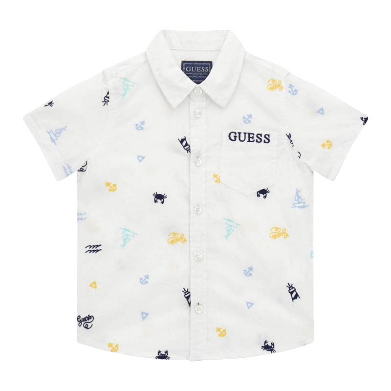 Guess White Sailor Print Shirt