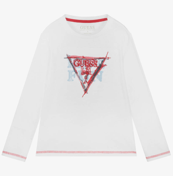 Guess Logo Print White T-Shirt