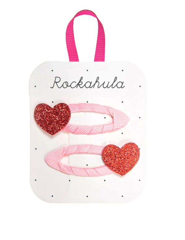 Rockahula Love Heart Glitter Clips