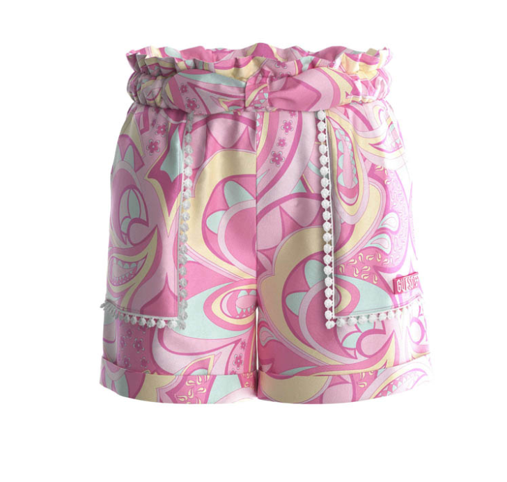 Guess Pink Paisley Print Shorts