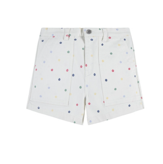 Levis White Floral Shorts