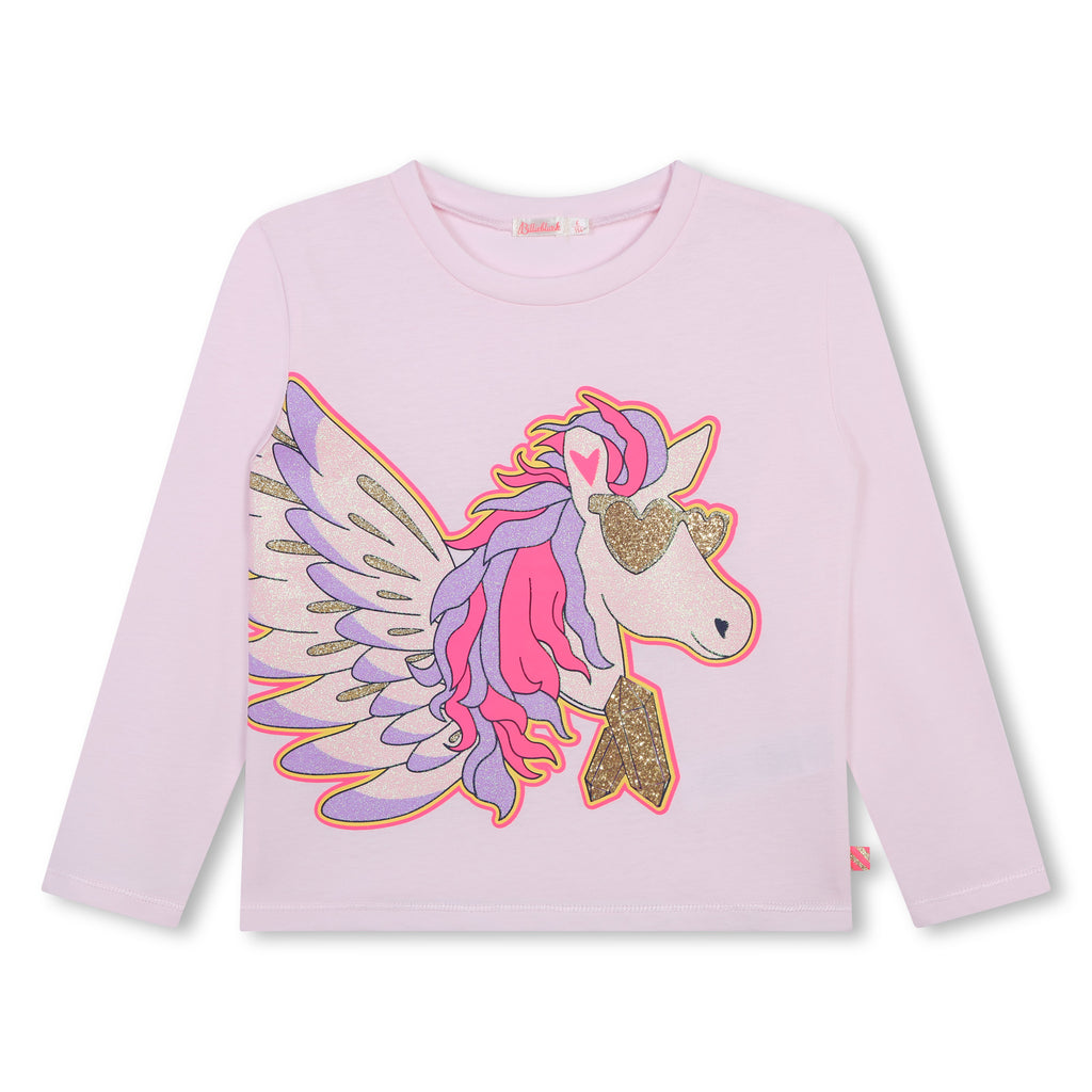 Billieblush Unicorn Print Long Sleeve Top