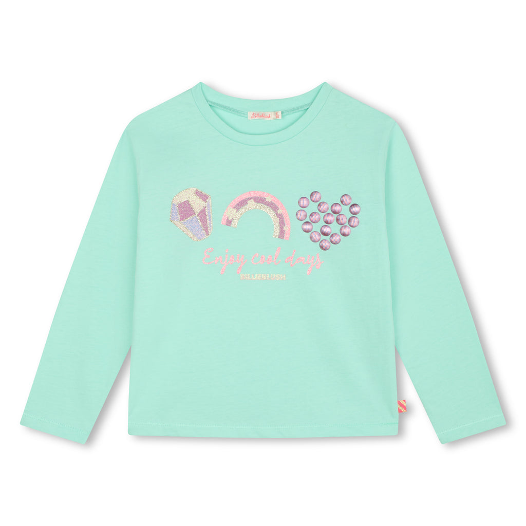 Billieblush Enjoy The Cool Days Green Print Top