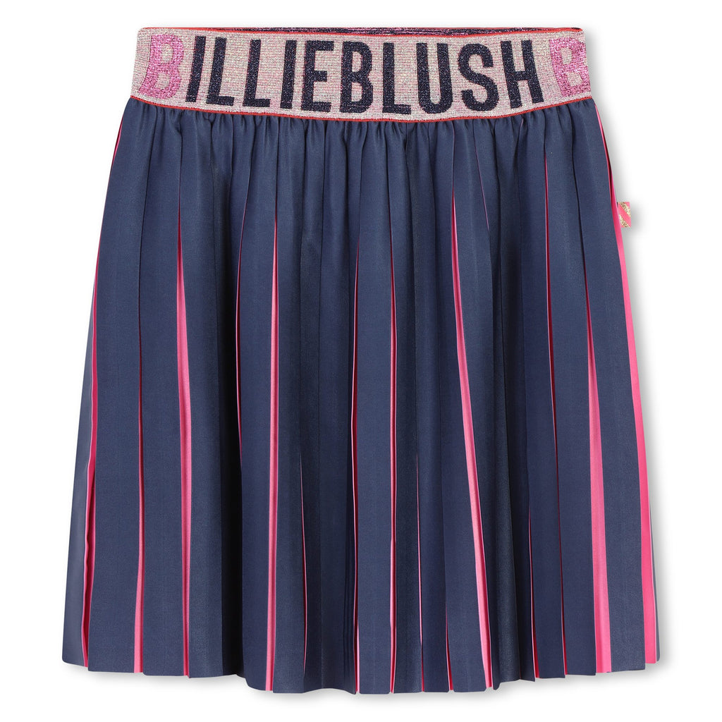 Bilieblush Navy & Pink Pleat Skirt