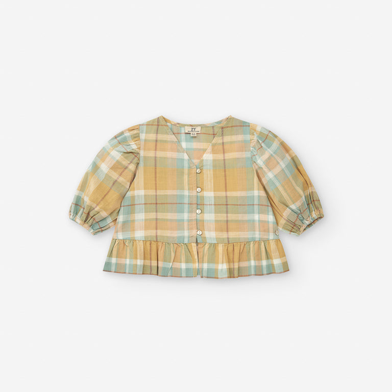 Zippy Yellow Check Top