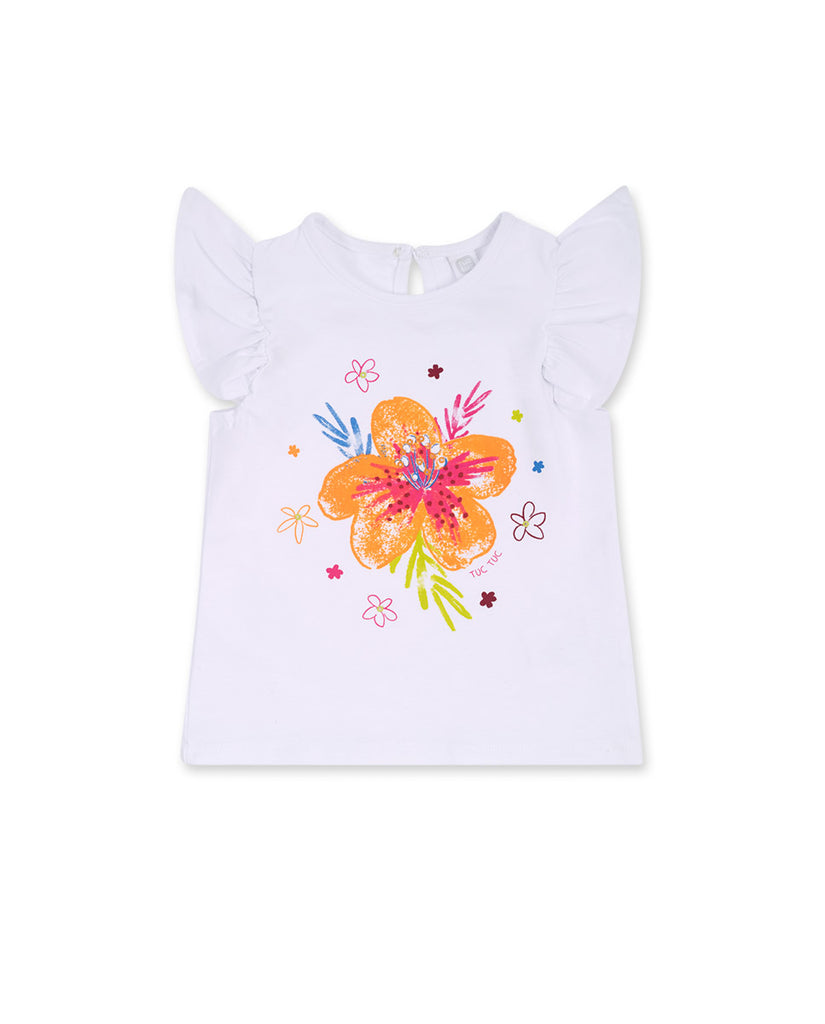 Tuctuc White Floral Print T-Shirt