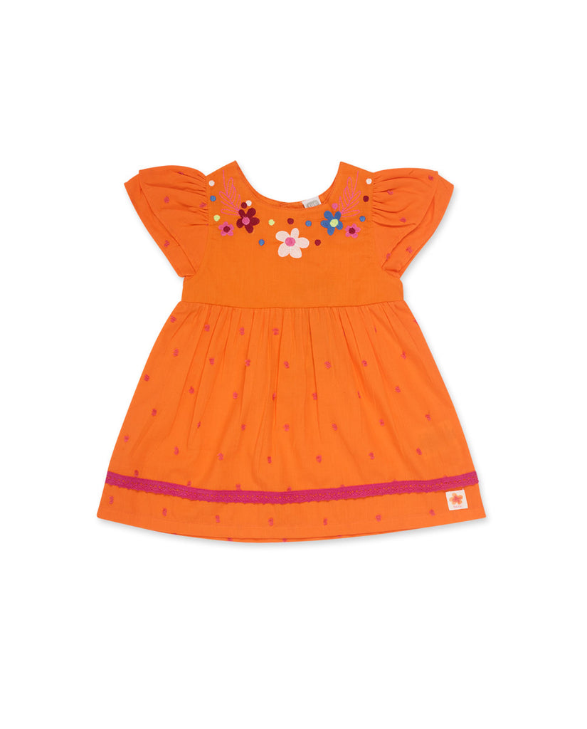 Tuctuc Floral Orange Poplin Dress